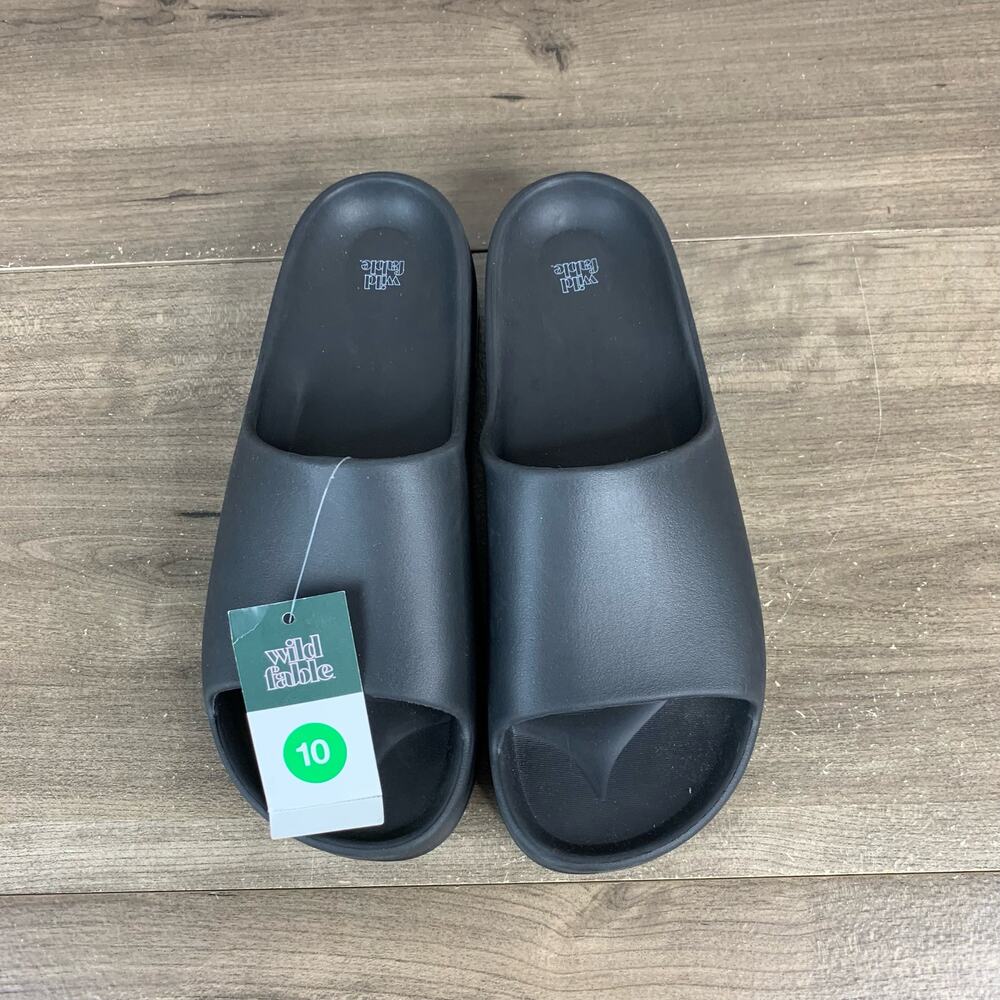 Wild Fable Women's Izzy Platform Sandals Slide Open Toes - Black Size 10